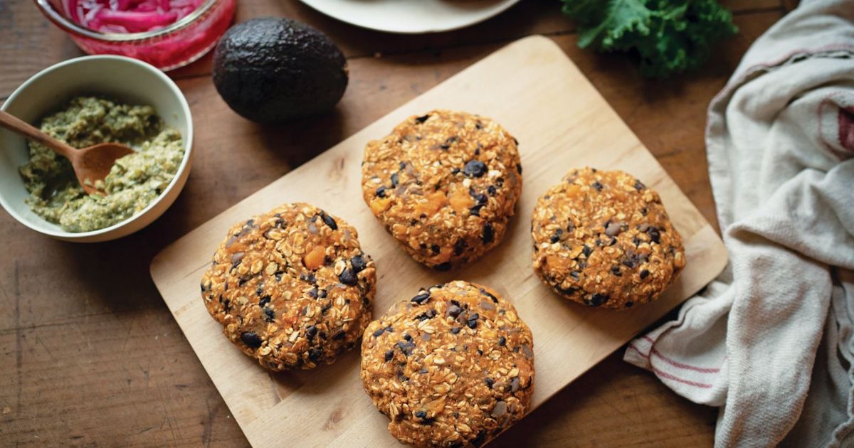 Blue Zones Sweet Potato Black Bean Burger: Longevity Recipe